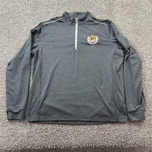 Johnnie O Sweater‎ Mens Large Gray Casual 1/4 Zip Golf Performance Light Classic